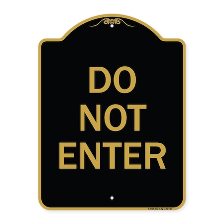 Signmission Designer Series Parking Lot Do Not Enter, Black & Gold Aluminum Sign, 18" x 24", BG-1824-23429 A-DES-BG-1824-23429